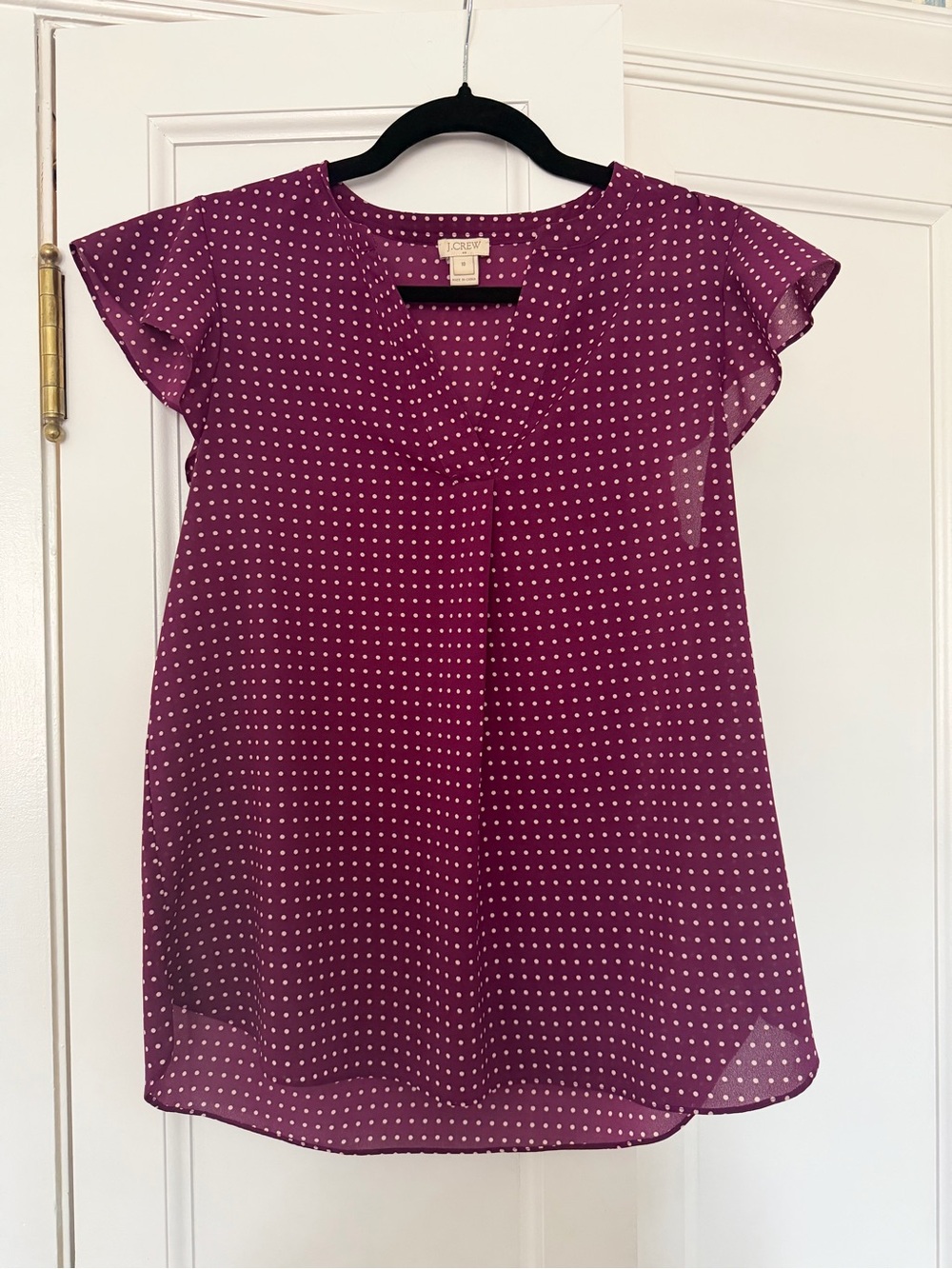 J crew polka dot blouse